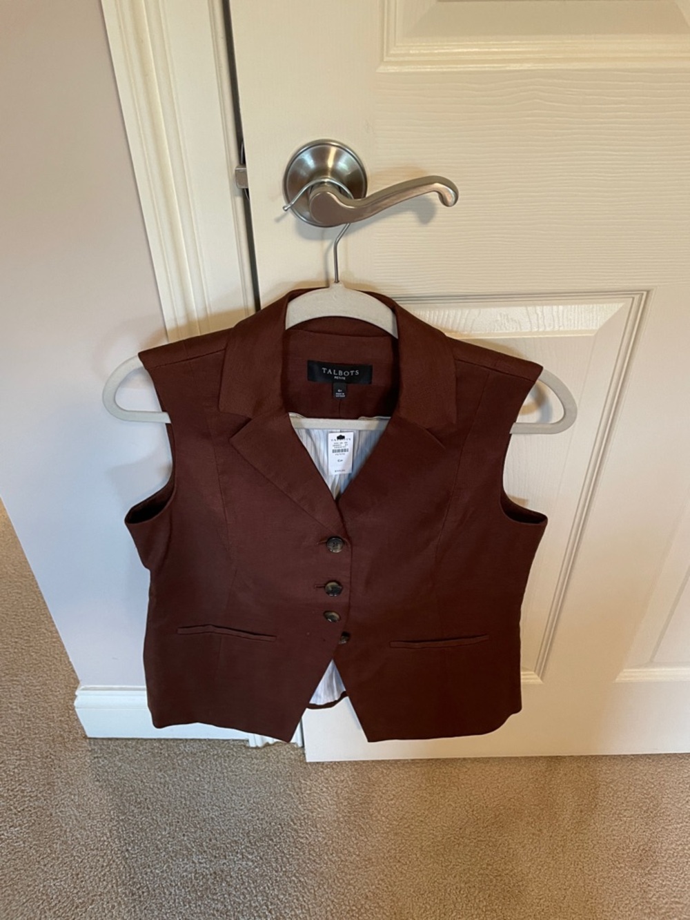 Talbots Women's Dark Brown Tailored Vest